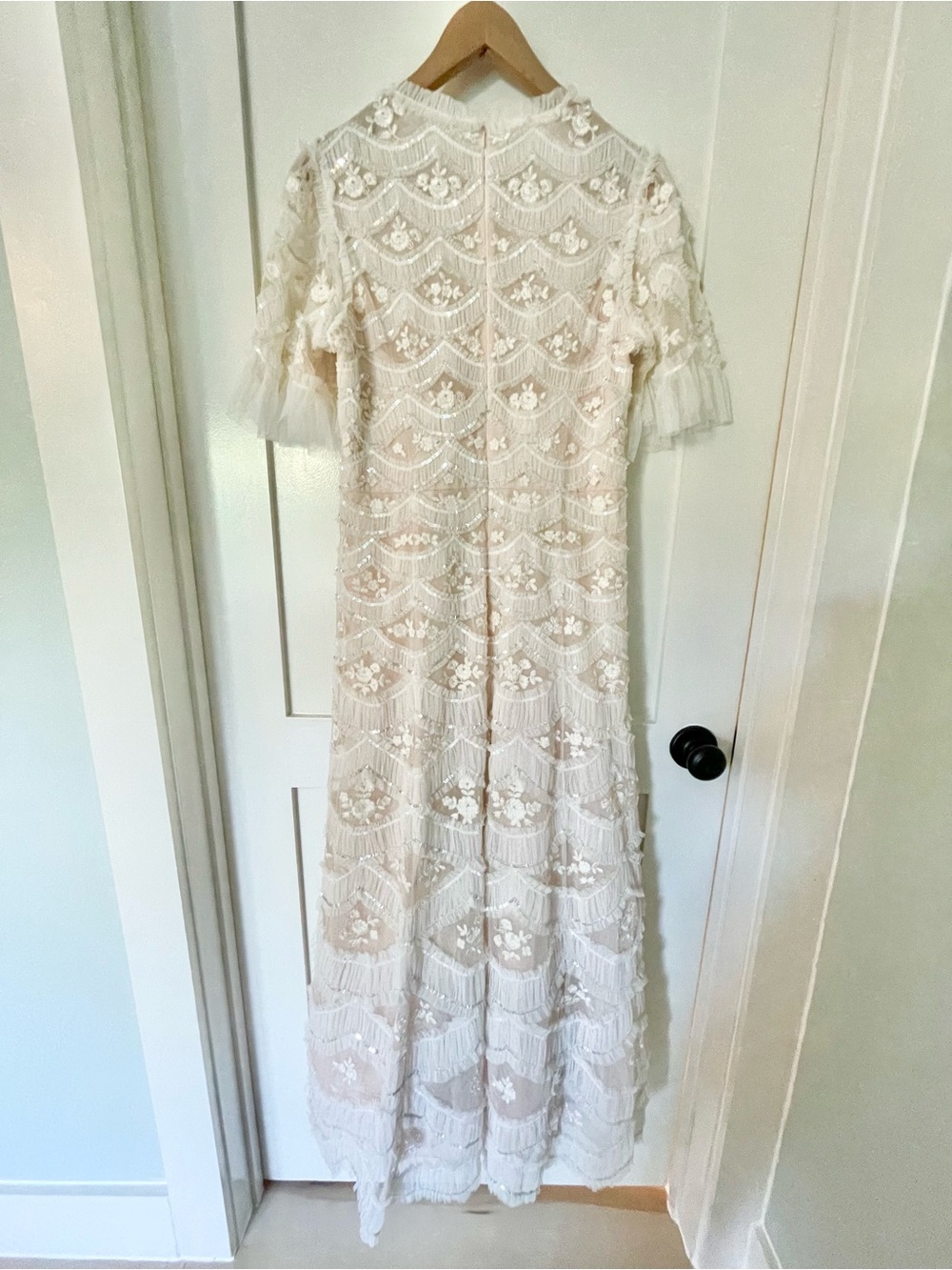 Needle & Thread Carmen Ruffle ankle 
Gown Champagne, size US 8 - Picture 3 of 8
